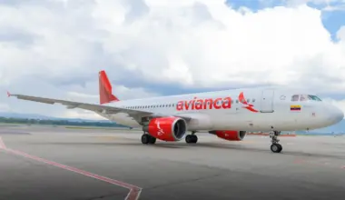Avianca Airbus A320 aircraft on the runway