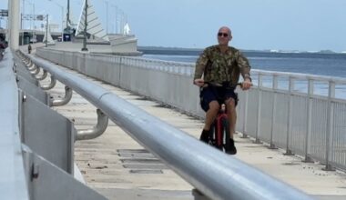 Walkers, runners and cyclists hit new Howard Frankland Bridge Trail on opening day