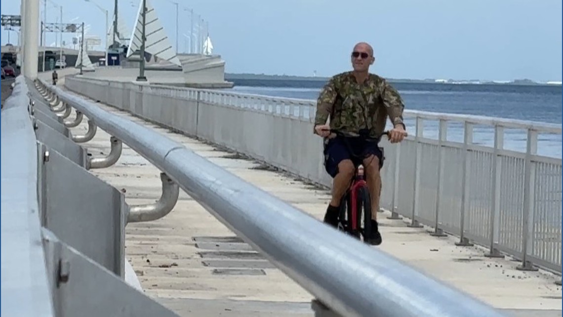 Walkers, runners and cyclists hit new Howard Frankland Bridge Trail on opening day