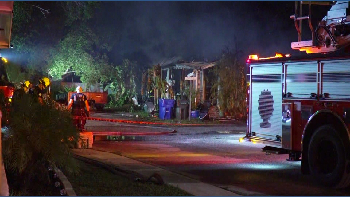 An early morning mobile home fire in Largo leaves two dead, one injured