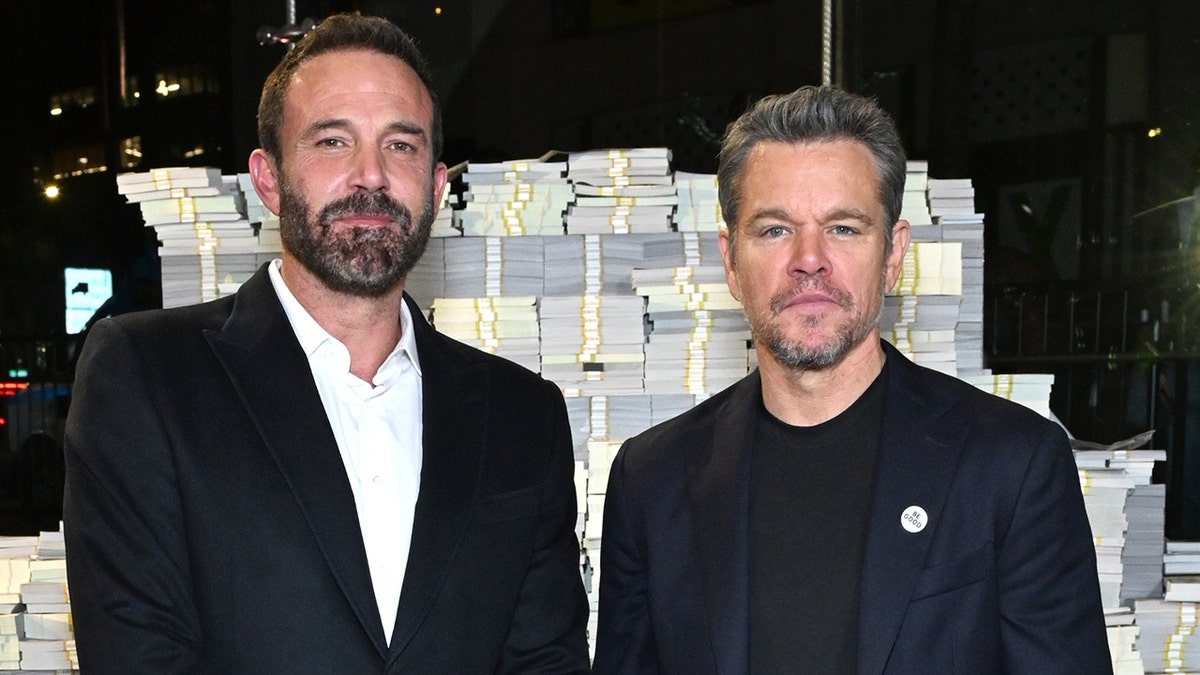 Ben Affleck and Matt Damon standing together at a premiere event in New York City