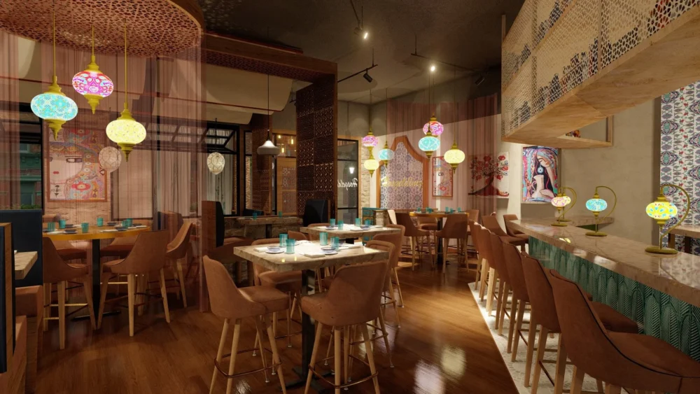 Interior dining room at Bosphorous Turkish Cuisine in St. Petersburg