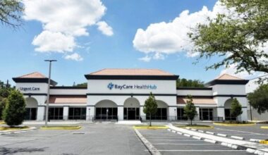 Exterior of BayCare HealthHub in Carrollwood on North Dale Mabry Highway in Tampa.