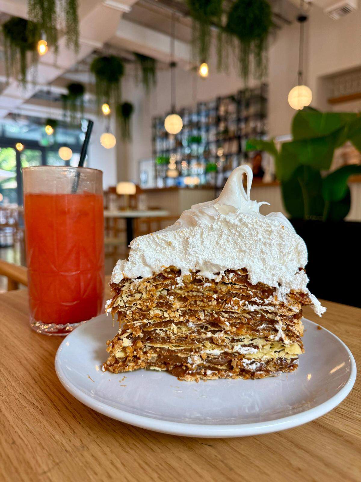 Ventura Restaurant, which just opened in Wynwood, joins La Noche Argentina. A typical Argentine dessert, Rogel, featuring crispy layers, ‘dulce de leche’, and soft meringue.