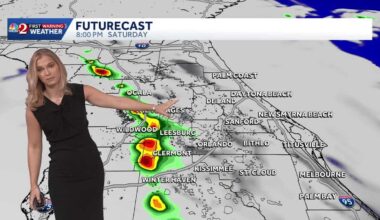 Mostly dry start as shower and storm chances increases further west across Central Florida