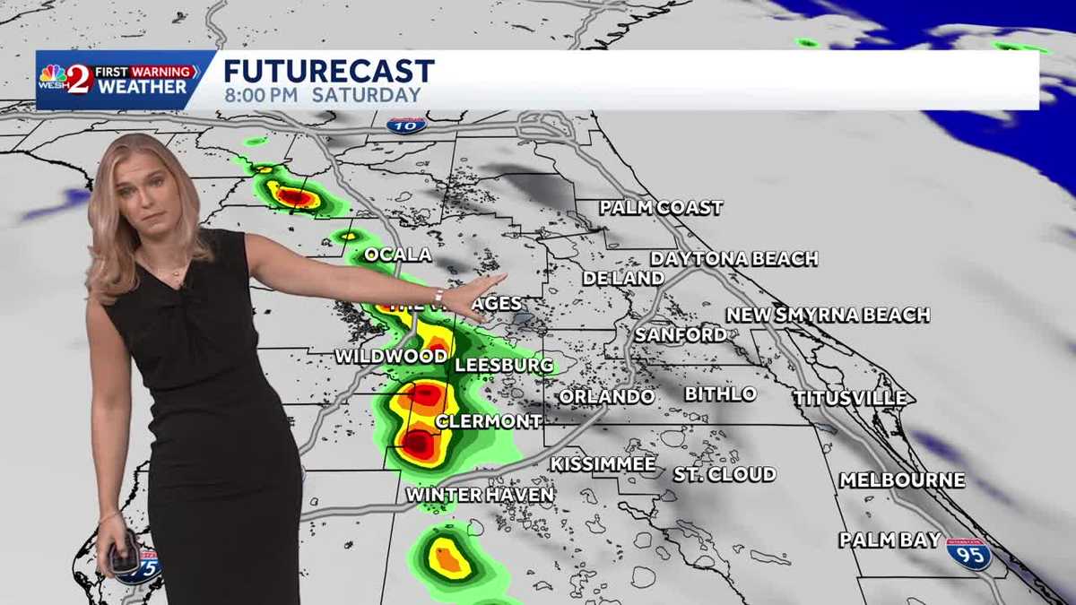 Mostly dry start as shower and storm chances increases further west across Central Florida