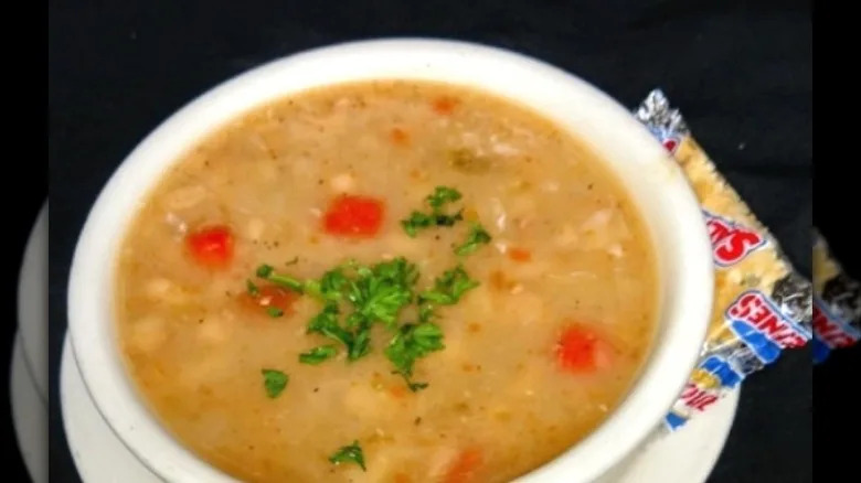 A bowl of McGuire's famous senate bean soup.