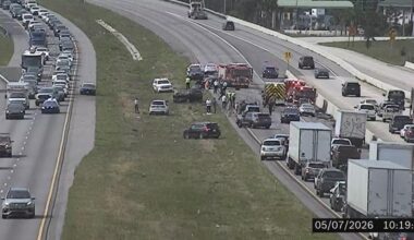 Traffic Alert: Multi-car crash with injuries shuts down I-295 East just before Dames Point Bridge