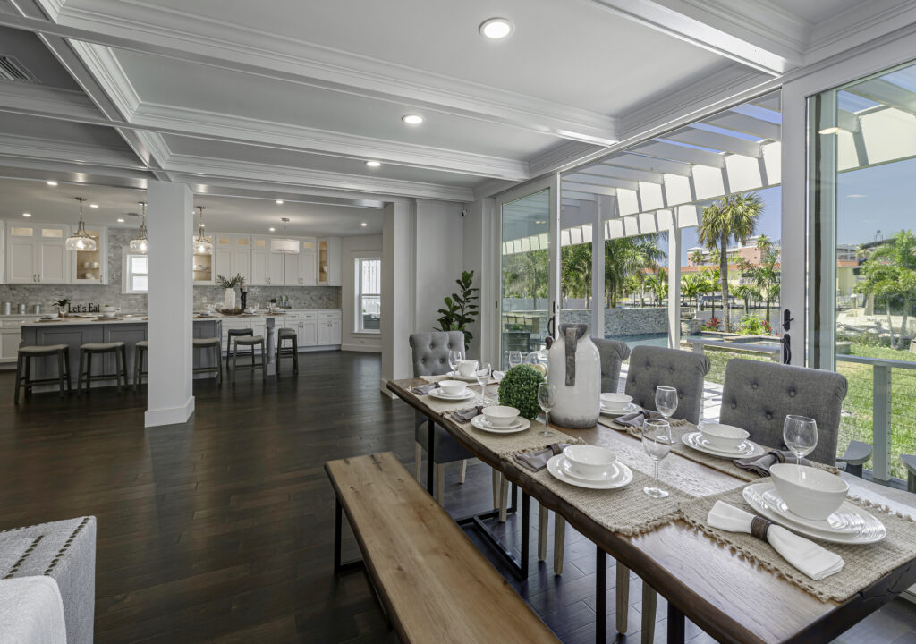 A dining room