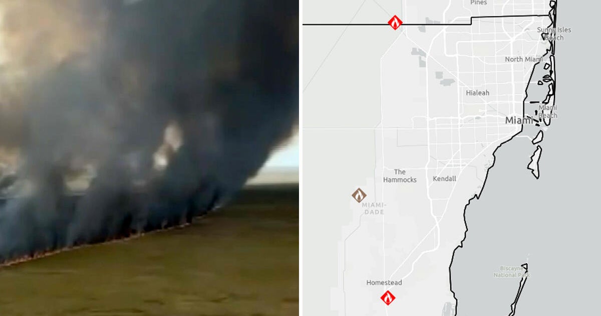 Florida fire map shows live updates on wildfires burning in Broward and Miami-Dade