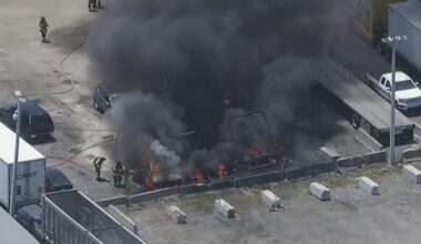 Multiple vehicles go up in flames in northwest Miami-Dade