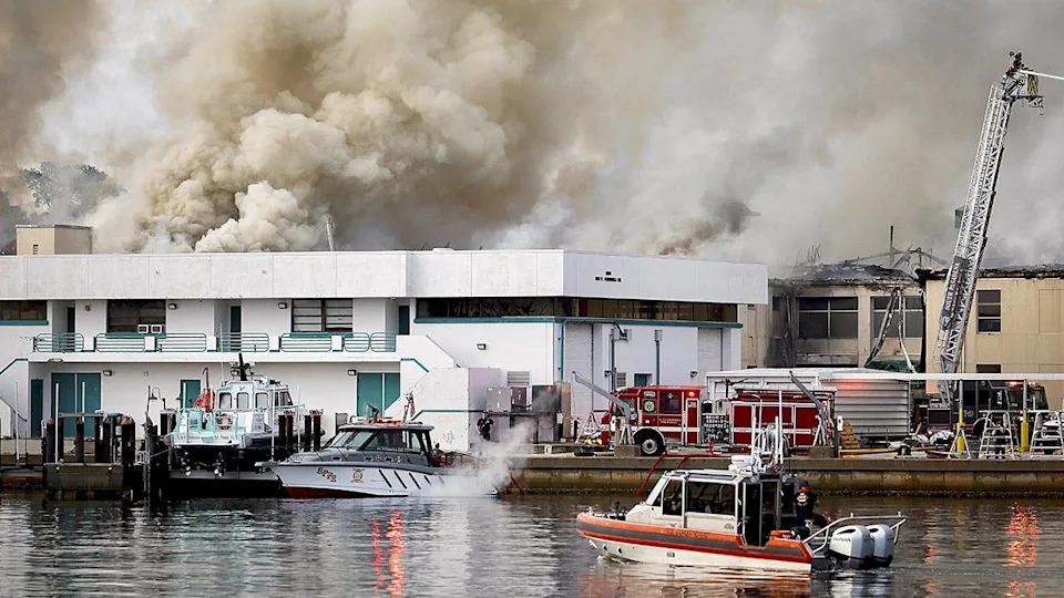 First responders extinguishing fire at University of South Florida campus in St. Petersburg