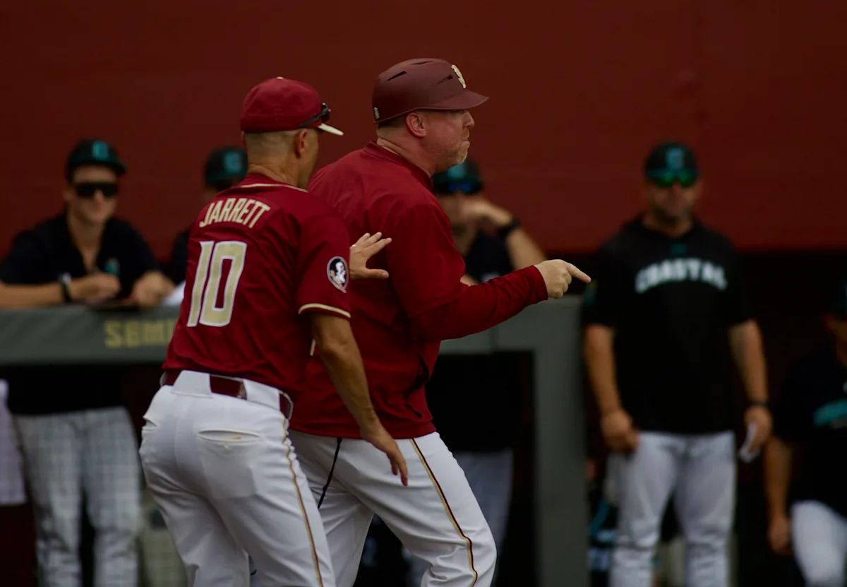 Florida State baseball coach tossed during NCAA elimination game
