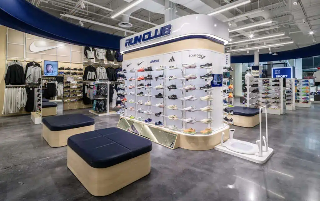 The interior of a sporting goods store