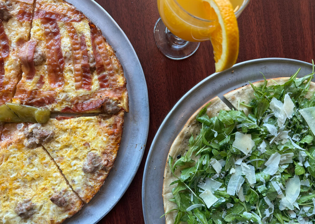 Pizza on a table