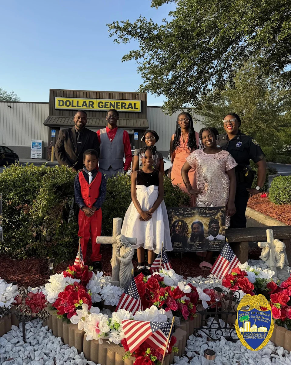 Mary Malcom, a corrections officer with the Jacksonville Sheriff's Office, took the lead with her family to restore the Dollar General victims memorial that recently was destroyed.