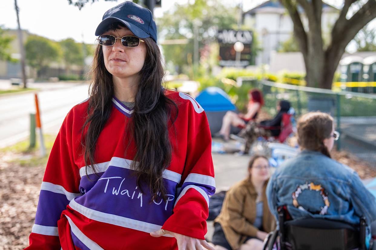 Shallie Patterson shares her excitement for the Ethel Cain concert at The Moon as she waits in line hours prior to the doors opening Tuesday, May 5, 2026.