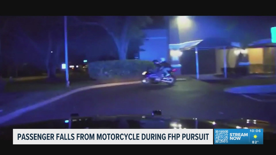 Motorcyclist loses passenger during a pursuit in St. Petersburg