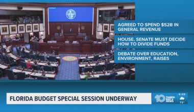 The Florida Budget Special Session is underway in Tallahassee