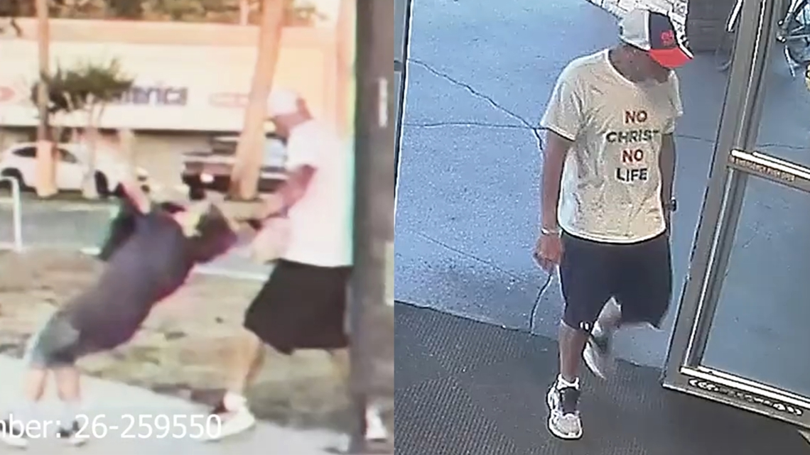 Man in 'No Christ No Life' shirt throws 82-year-old woman to the ground at Tampa bus stop