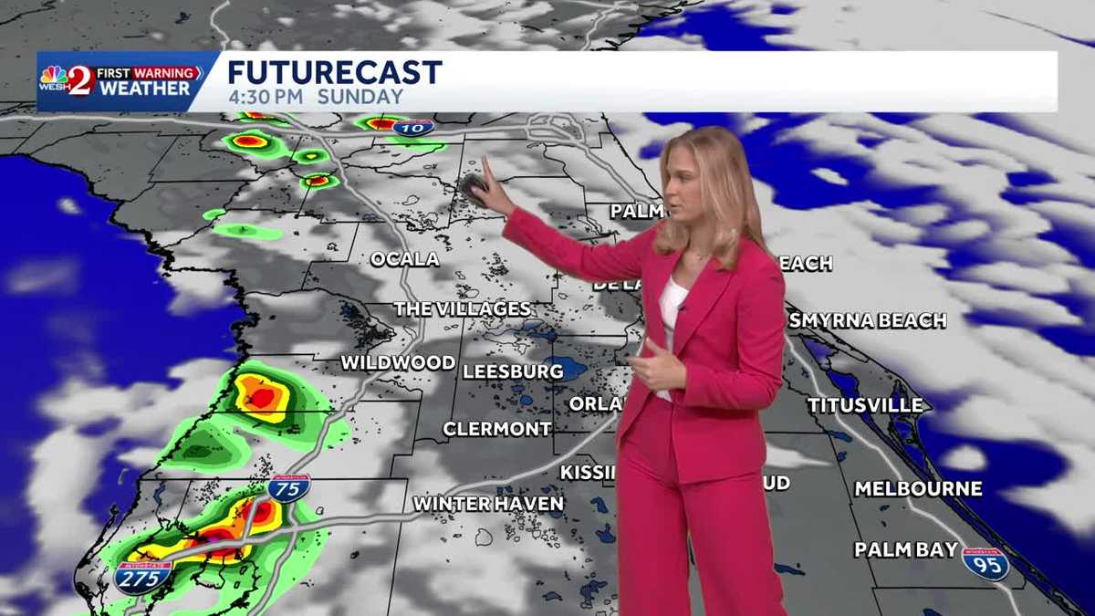 Scatter showers and storms arriving west of Orlando this afternoon
