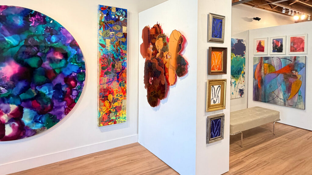 The interior of an art gallery