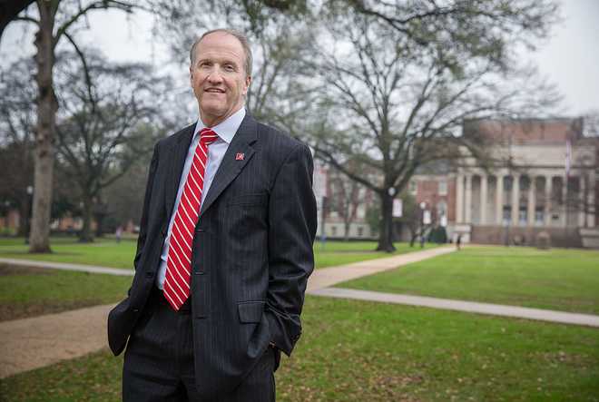 President of Univeristy of Alabama TUSCALOOSA,AL-JAN15: Stuart R. Bell, president of the University of Alabama, walks on the quad, January 15, 2016, in Tuscaloosa, AL. The University of Alabama, founded in 1831, once served mainly Alabama students as the states flagship institution. Now more than 60 percent of entering freshmen come from out of state. The university has had one of the largest shifts toward out-of-state enrollment in the country in the past decade. Bell is upbeat about the growth in out-of-state enrollment at Alabama. When students vote with their feet to be at your institution, thats a really great outcome." (Photo by Evelyn Hockstein/For The Washington Post via Getty Images)
