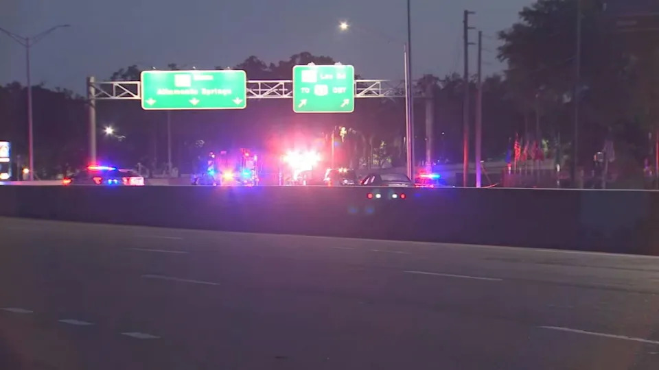Police closed the northbound lanes of John Young Parkway near Shader Road early Monday in Orlando.