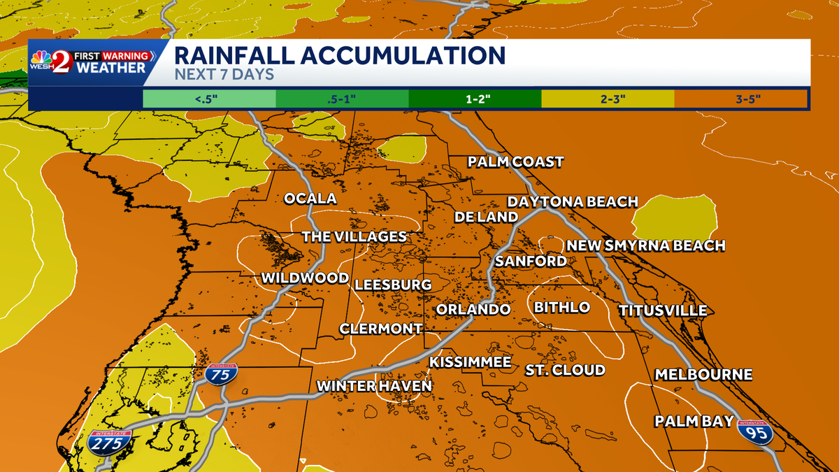 Tropical moisture to soak Central Florida this week
