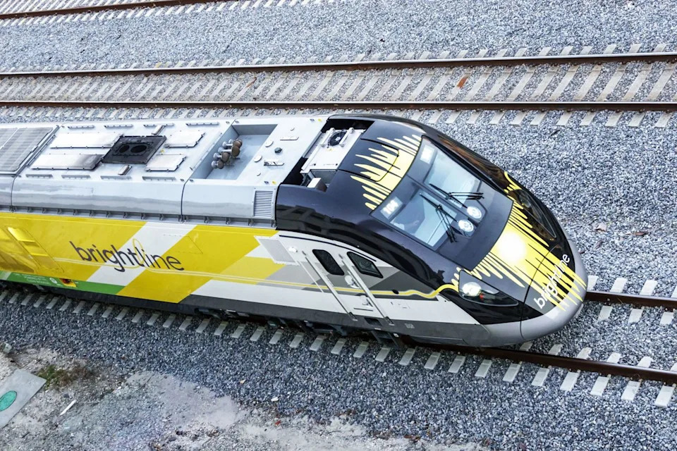 Brightline passenger trainCredit: Jeffrey Greenberg/Universal Images Group via Getty