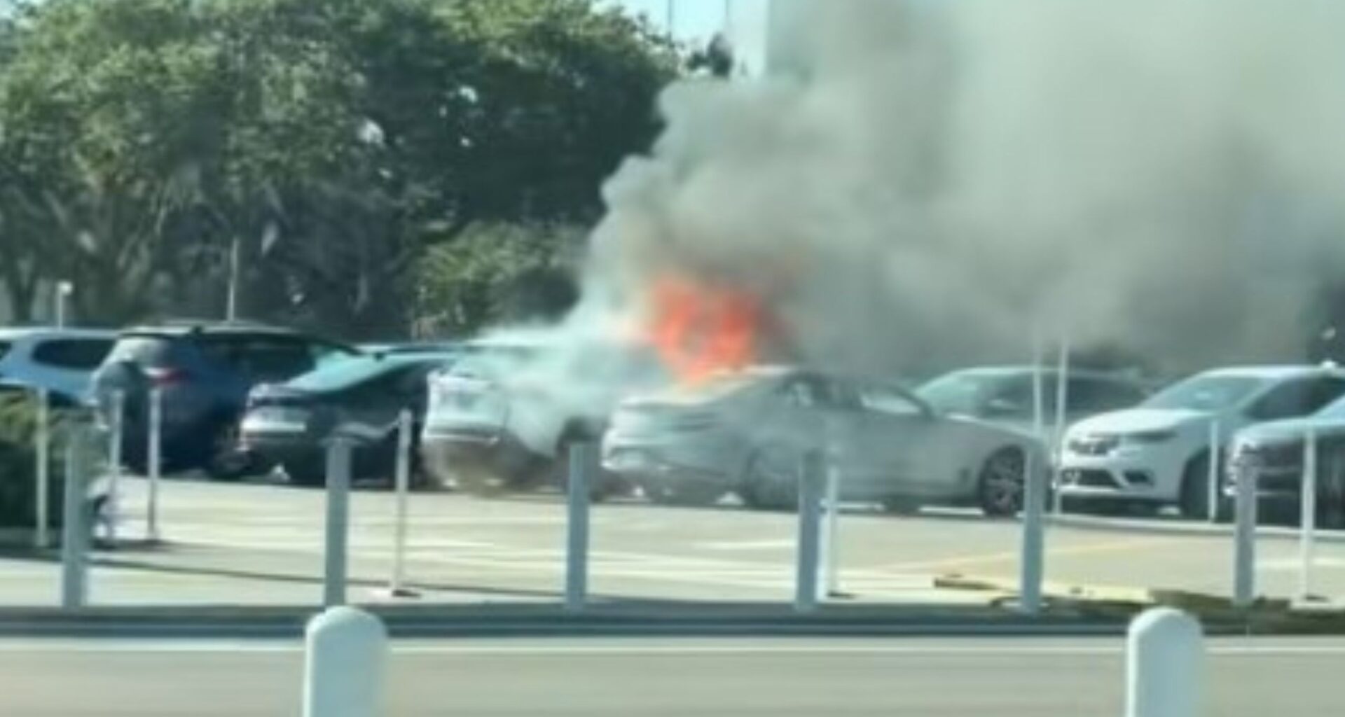 Vehicle Catches Fire in EPCOT Parking Lot Today