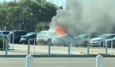 Vehicle Catches Fire in EPCOT Parking Lot Today