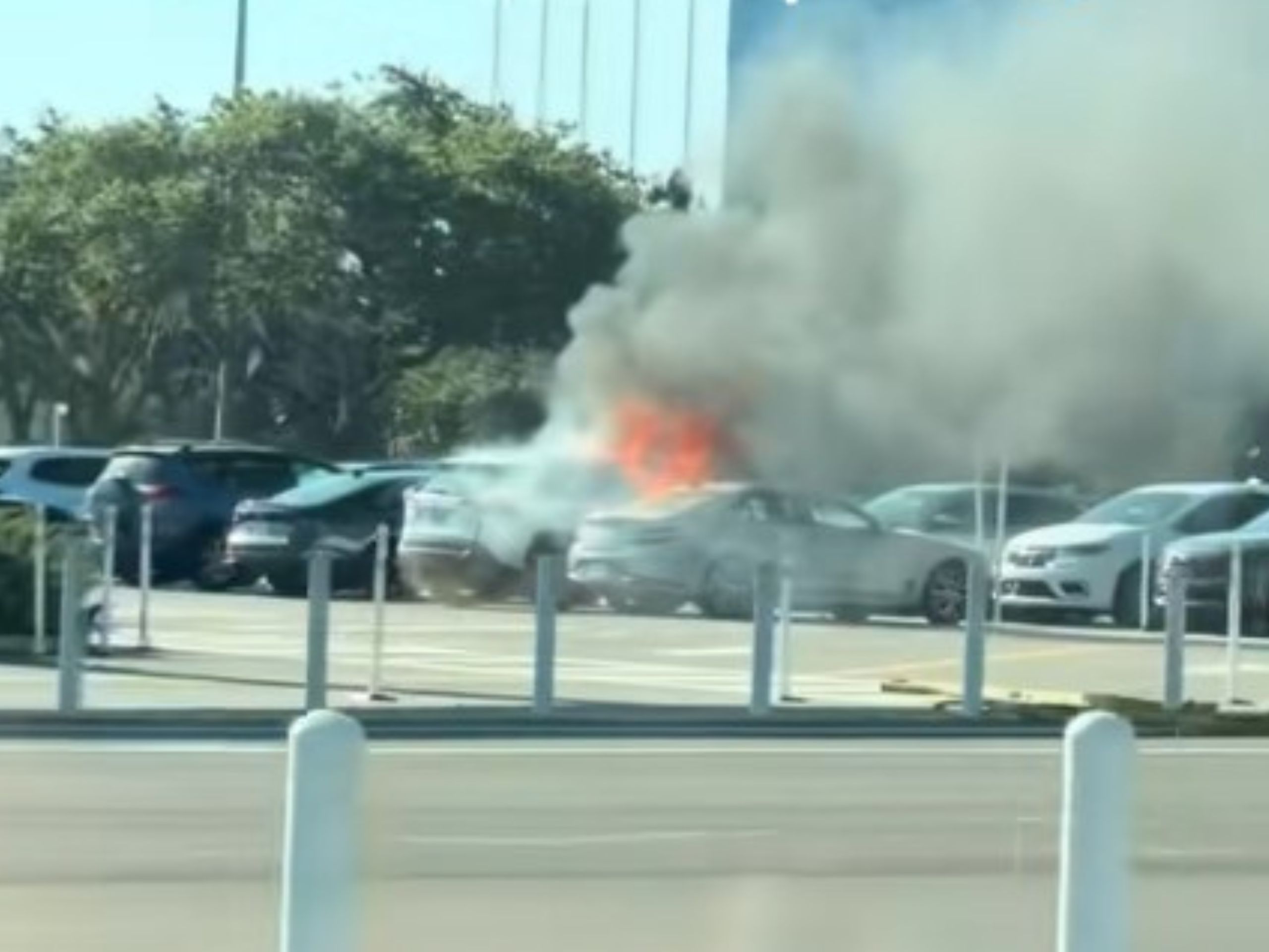 Vehicle Catches Fire in EPCOT Parking Lot Today
