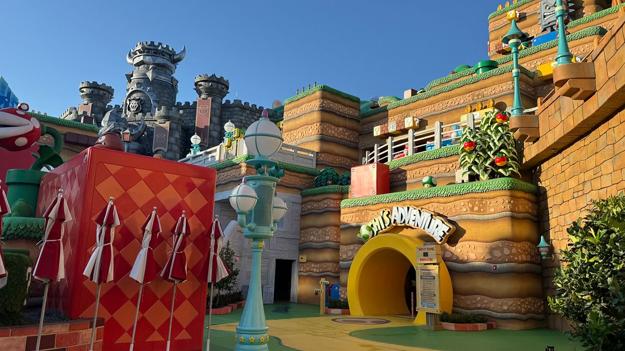 Super Nintendo World is a colorful attraction that features interactive experiences for guests at Epic Universe.  (Spectrum News 13/Keith Landry)