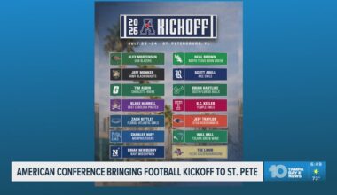The American Athletic Conference will host their "Football Kickoff" in St. Petersburg in July