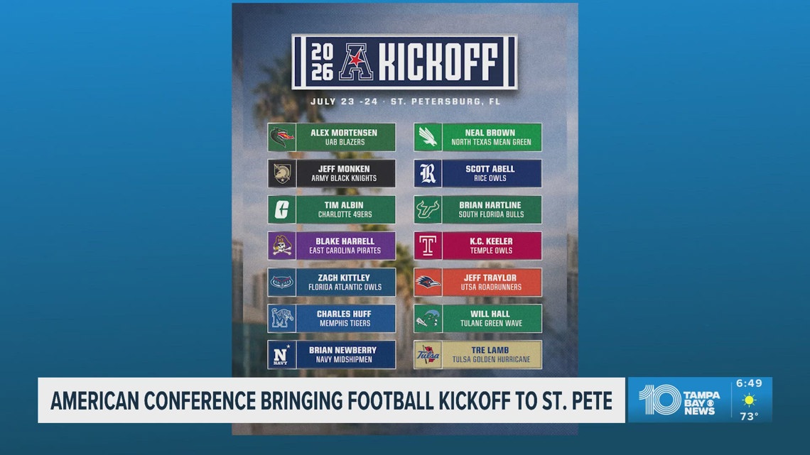 The American Athletic Conference will host their "Football Kickoff" in St. Petersburg in July