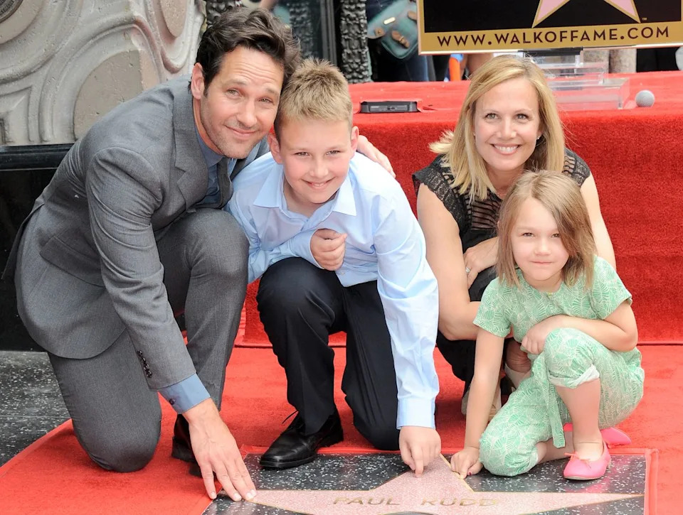 Paul Rudd and wife Julie Yaeger with children Jack and Darby in 2015Credit: Albert L. Ortega/Getty