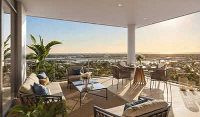 The residences at Avra at Metropolitan Naples offer sky-high views of Downtown Naples, Naples Bay and the Gulf.