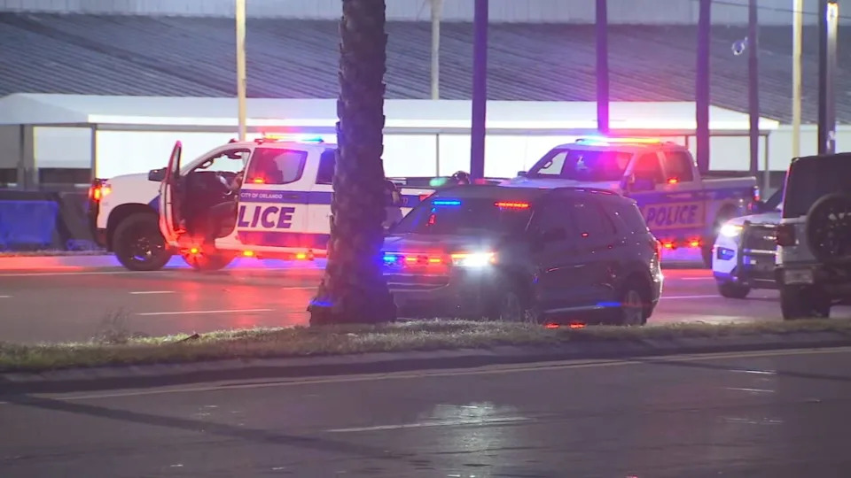 Police closed the northbound lanes of John Young Parkway near Shader Road early Monday in Orlando.