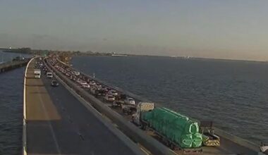 Crash on the Pinellas side of the Sunshine Skyway Bridge causing traffic delays