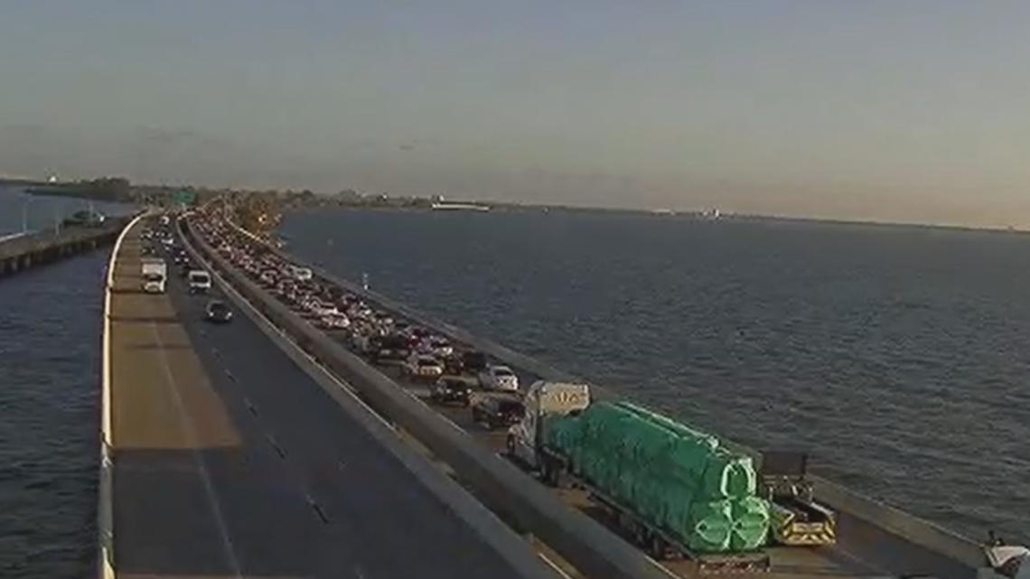 Crash on the Pinellas side of the Sunshine Skyway Bridge causing traffic delays