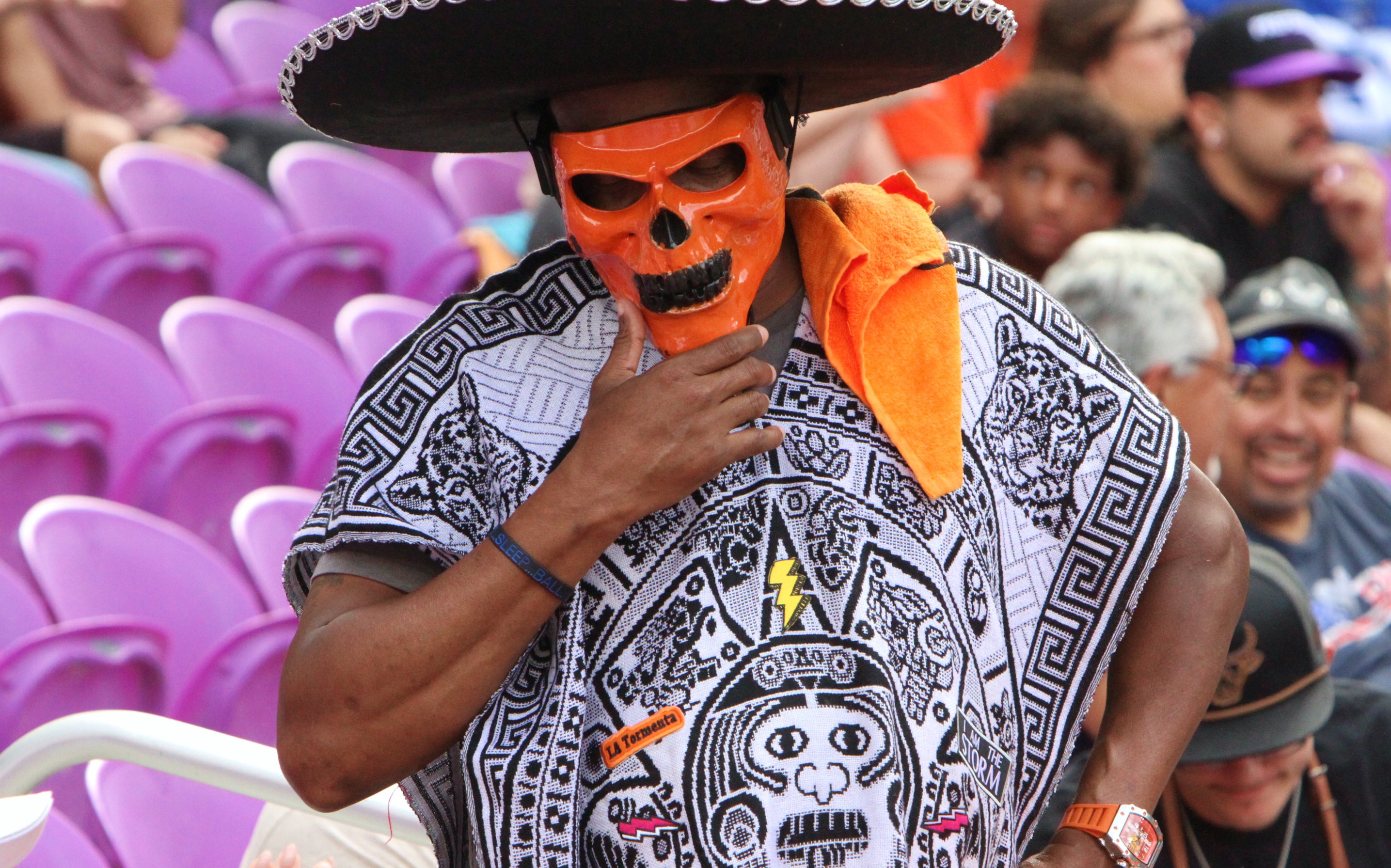 An Orlando Storm fans ponders the team's situation during the...