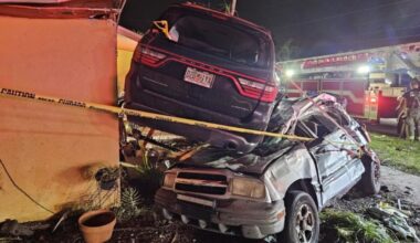 15-year-old driver loses control of car, crashes into St. Pete home and lands on top of parked car