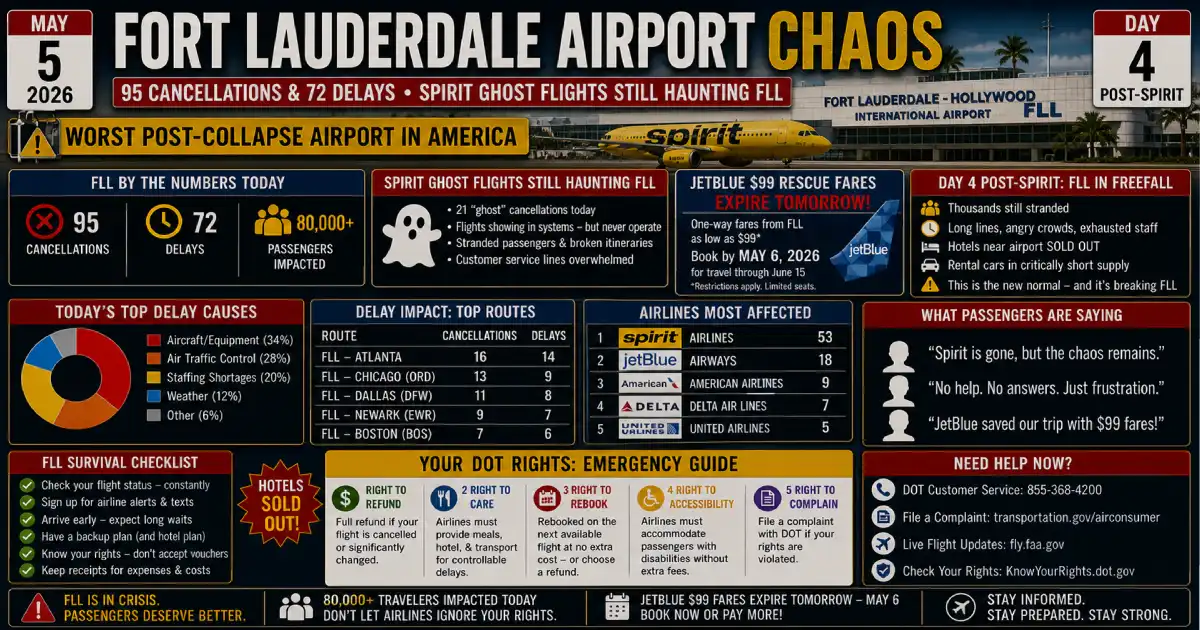 95 Cancellations — Spirit Ghost Flights Hit