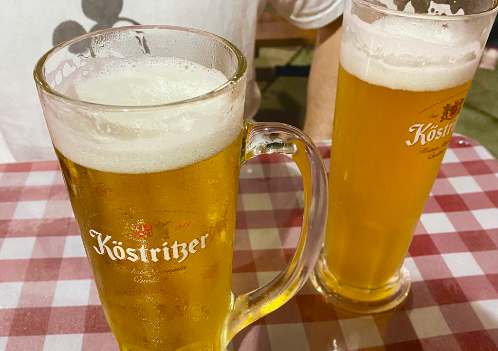 Beer on a table