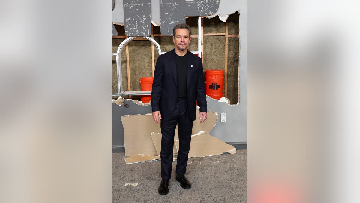 Matt Damon standing at the Netflix The Rip New York premiere at Alice Tully Hall