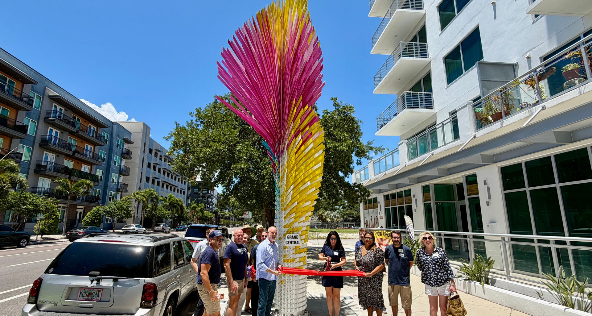 People at a ribbon cutting