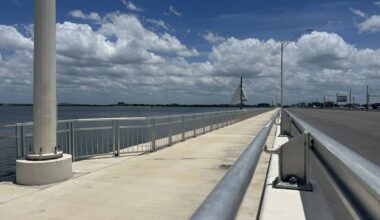 The new multi-use path on the Howard Frankland Bridge will provide a nearly 7-mile-long pathway and several lookout points with benches and shade, FDOT officials said. (Spectrum News/Tim Wronka)