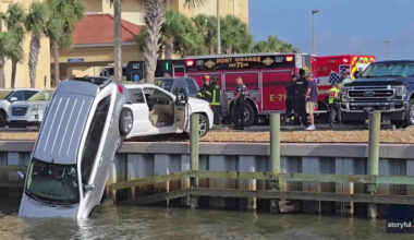 Crews on Scene After Vehicle Tips Into Florida Canal
