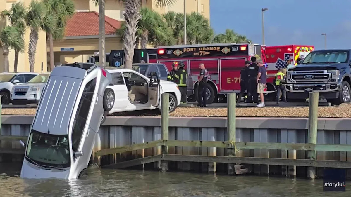 Crews on Scene After Vehicle Tips Into Florida Canal